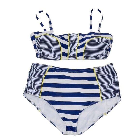 VM Women's Swimsuit Blue White Stripe 2 piece Plus Size 3X - Picture 9 of 9